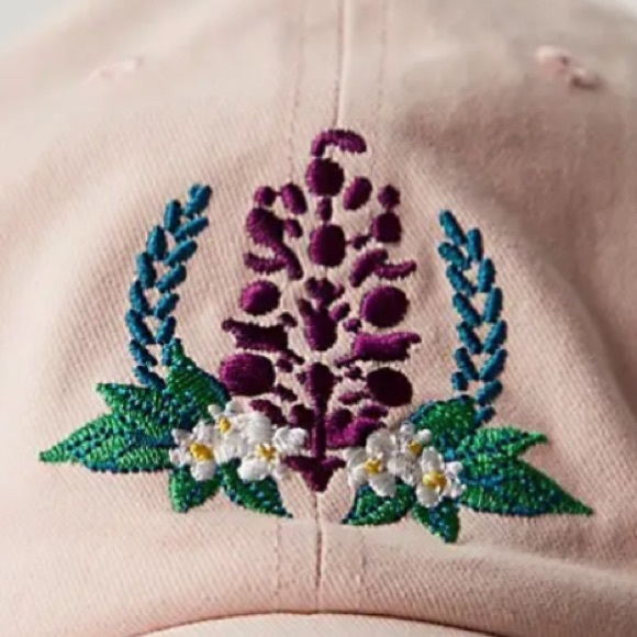 FREE PEOPLE Embroidered Buti Baseball Cap Ballet Slipper Soft Pink - Picture 3 of 7